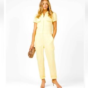 Yellow linen outerknown jumpsuit
